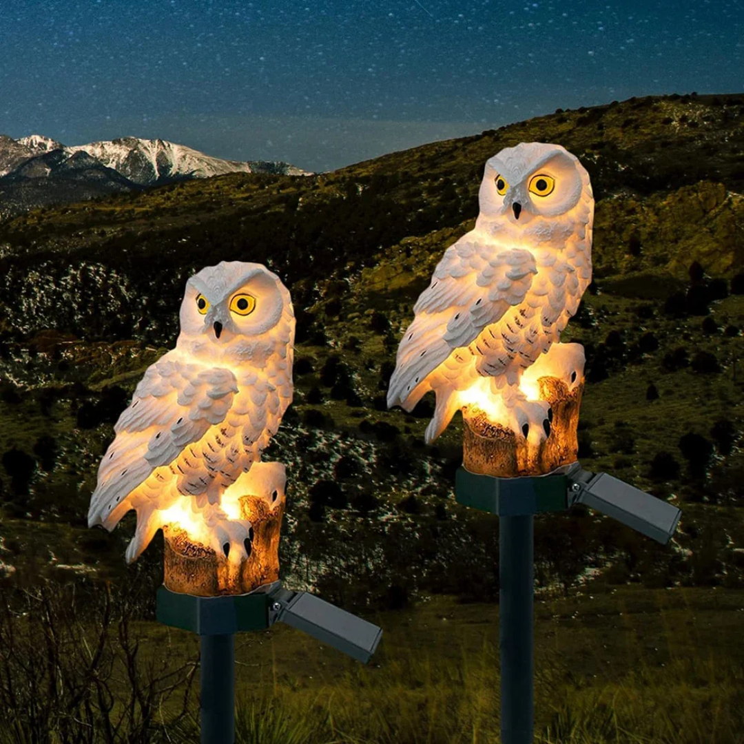 Solar-Powered Owl Garden Light for Outdoor Pathways - Stake Lamp