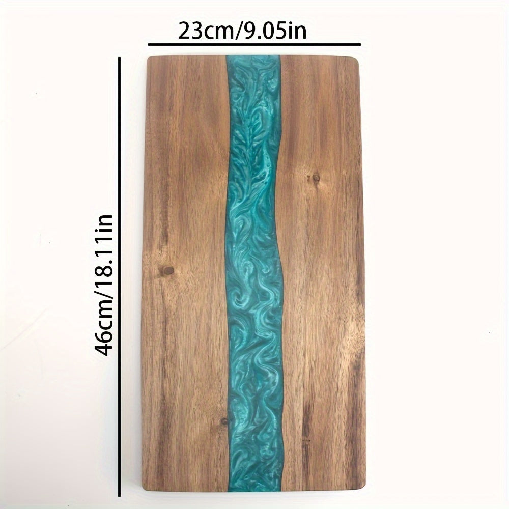 Elegant Resin River Acacia Cutting Board — Premium Charcuterie & Cheese Serving Board