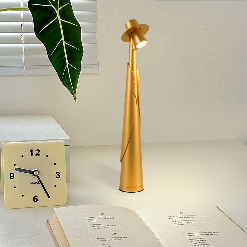 Modern Rechargeable LED Hat Lamp — Dual-Use Desk Light with Creative Touch Control