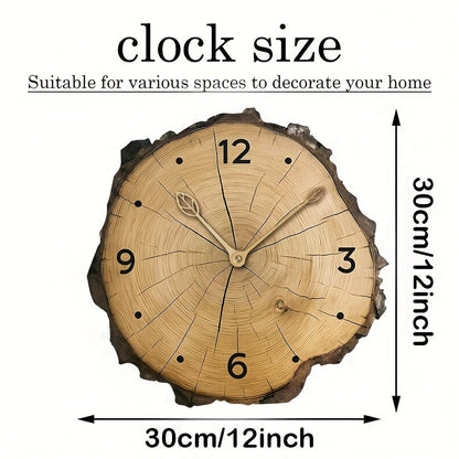 Rustic Wood Slice Wall Clock with Natural Log Design – Timeless Home Decor Accent
