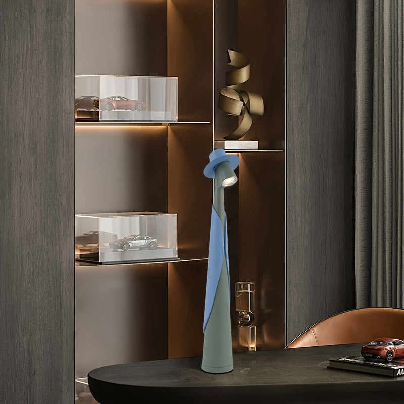 Modern Rechargeable LED Hat Lamp — Dual-Use Desk Light with Creative Touch Control