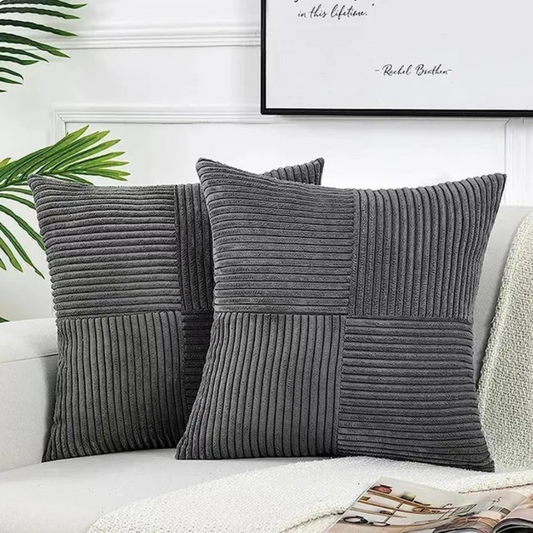 Luxurious Corduroy Cushion Covers with Elegant Striped Throw Pillow Design