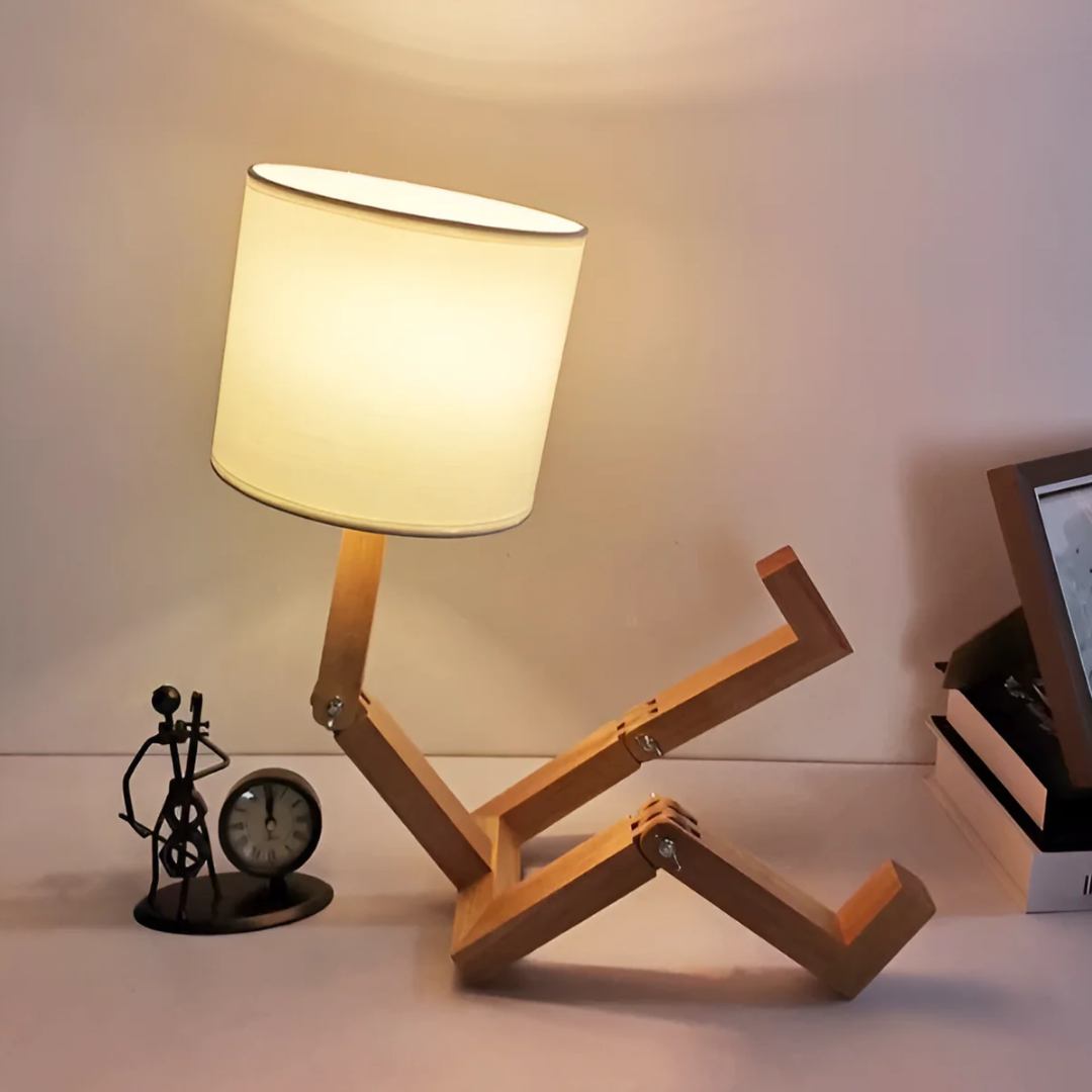 Rilna Table Lamp | Flexible Wooden Design for Cozy, Adjustable Lighting