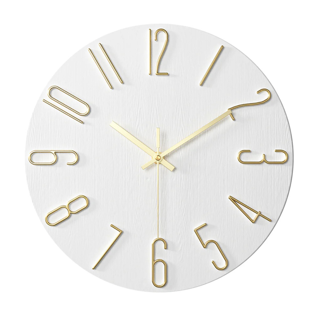 Noble Modern Wall Clock - Elegant Minimalist Gold Design