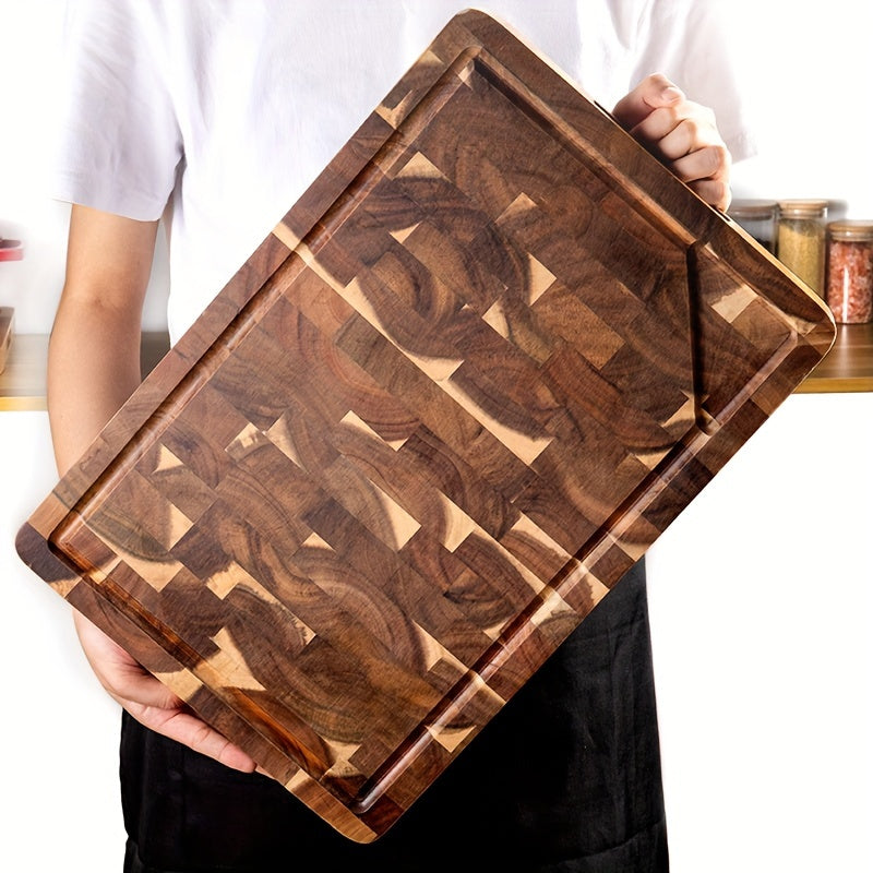 Premium Acacia Wood Cutting Board – Durable End-Grain Chopping Block for Knife-Safe Kitchen Prep