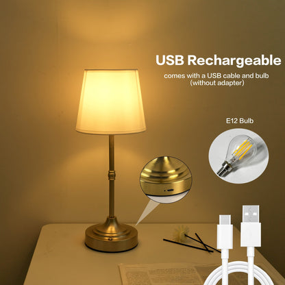 Dimmable Cordless Table Lamp with USB Rechargeable Battery — Portable Ambient Lighting