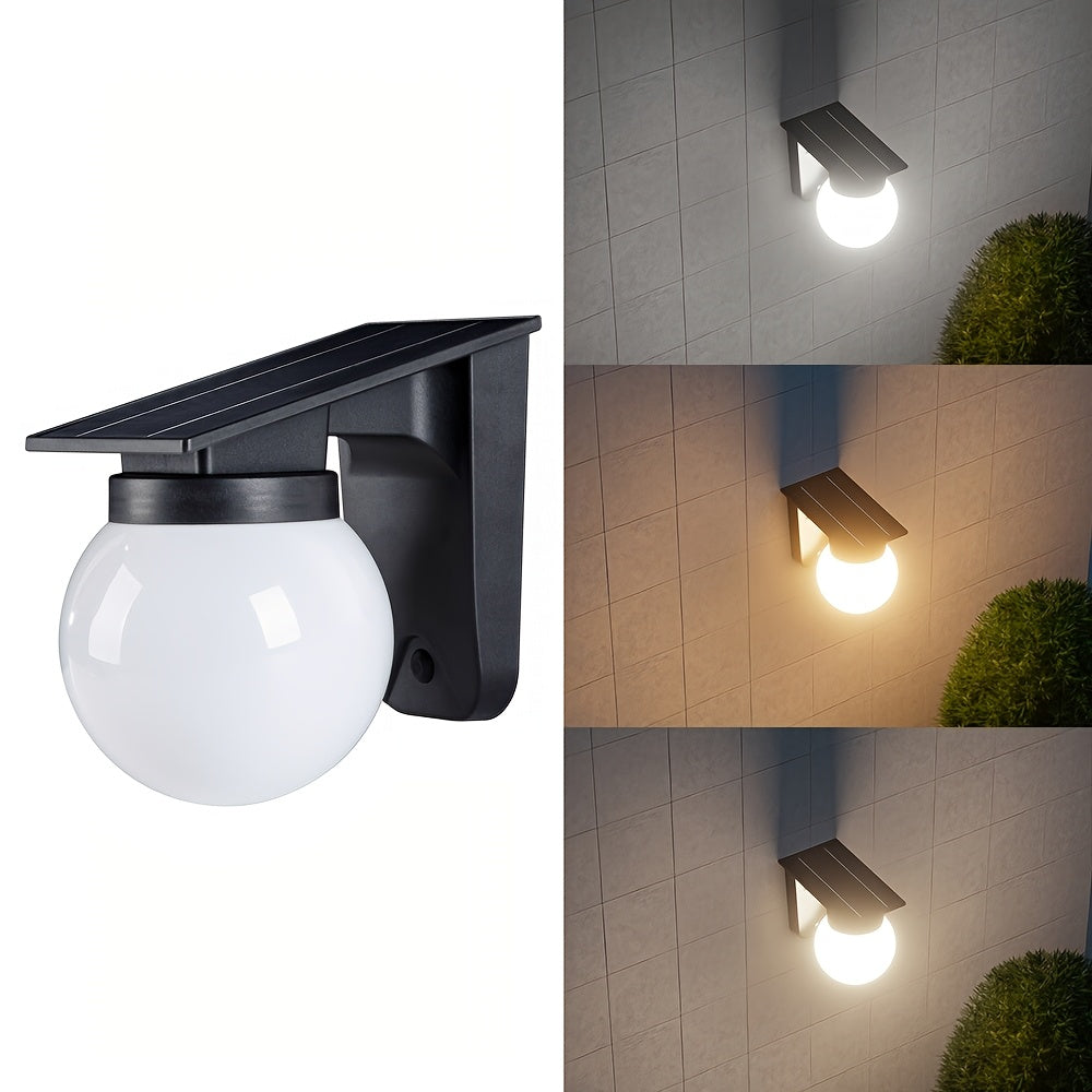 Solar Globe LED Wall Light with Smart Dimming – Premium Outdoor Lighting for Your Exterior