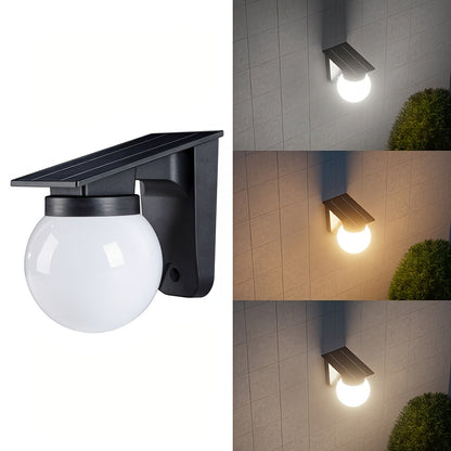 Solar Globe LED Wall Light with Smart Dimming – Premium Outdoor Lighting for Your Exterior