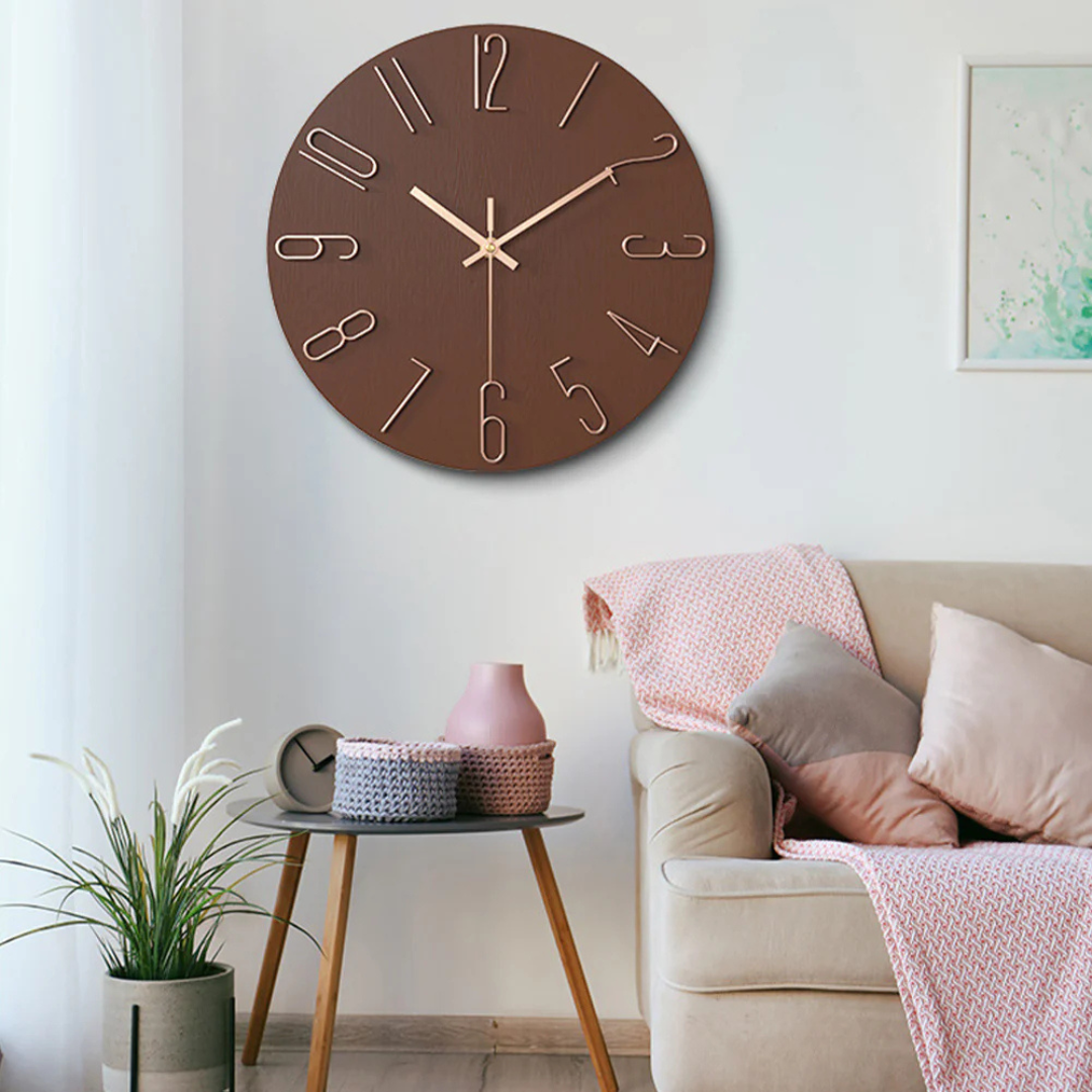 Noble Modern Wall Clock - Elegant Minimalist Gold Design