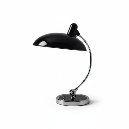 ScandiArc Table Lamp with Bauhaus-Inspired Curved Metal Design