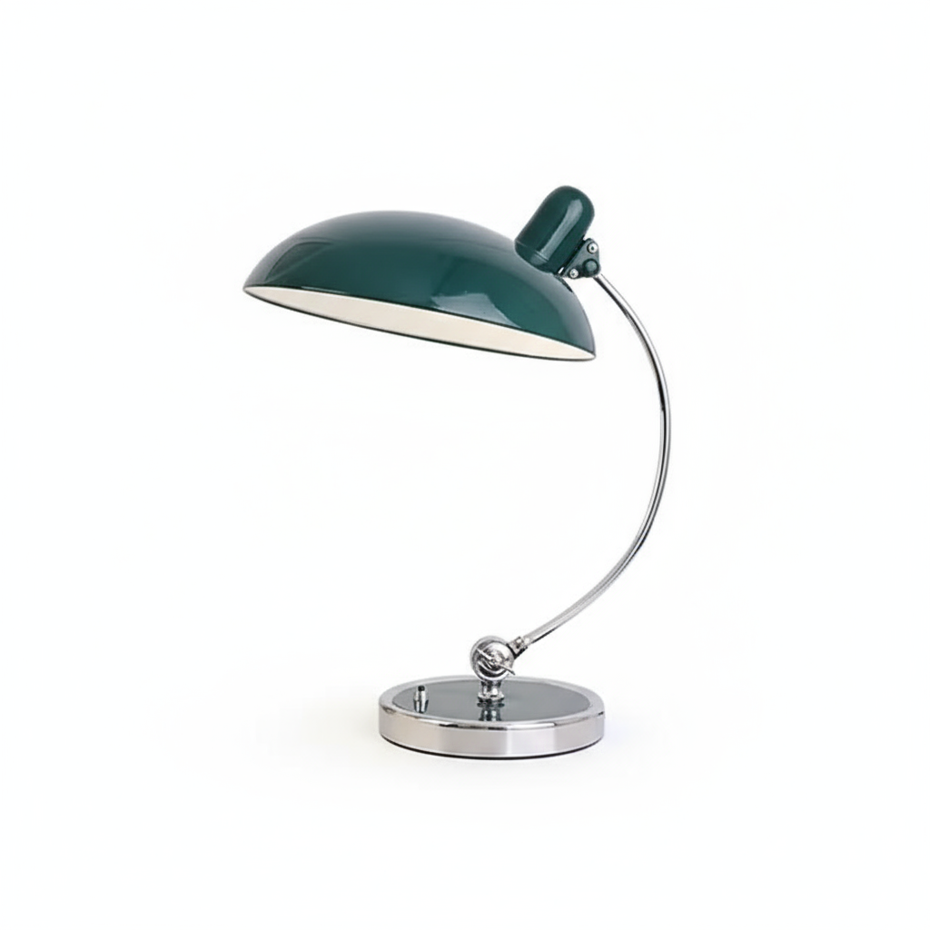 ScandiArc Table Lamp with Bauhaus-Inspired Curved Metal Design