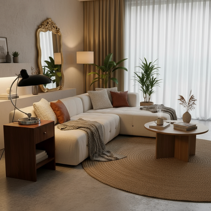 ScandiArc Table Lamp with Bauhaus-Inspired Curved Metal Design