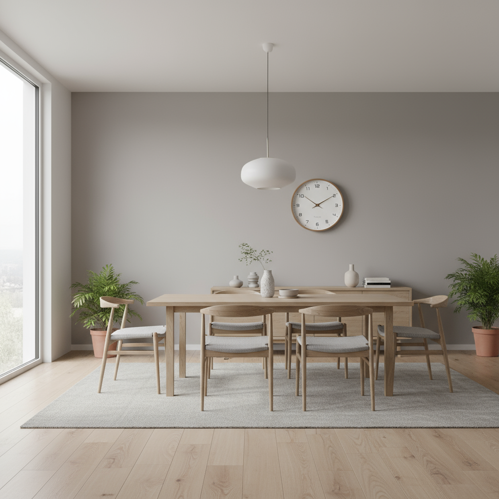 Nordic Wall Clock with a Sleek Minimalist Wood Frame