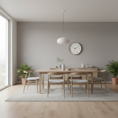 Nordic Wall Clock with a Sleek Minimalist Wood Frame
