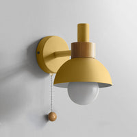 Nordic Wood Accent Wall Lamp — Sleek Minimalist Design with Easy Pull-Switch
