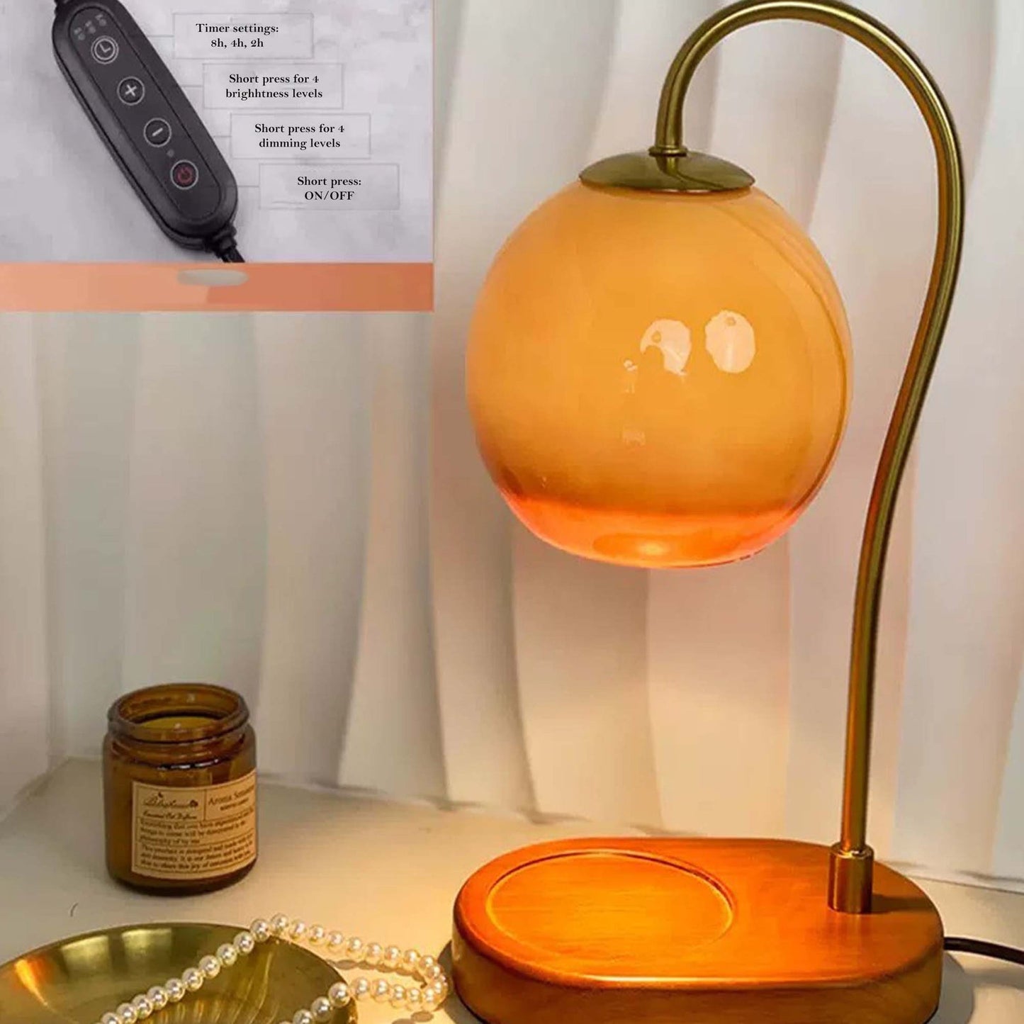 Adjustable Flameless Wax Warmer Table Lamp – Safe Candle Melter
