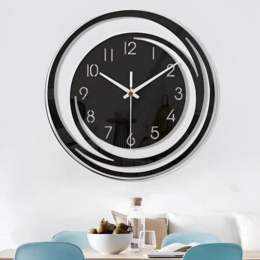 Sorana Modern Black Acrylic Wall Clock - Sleek Scandinavian Design