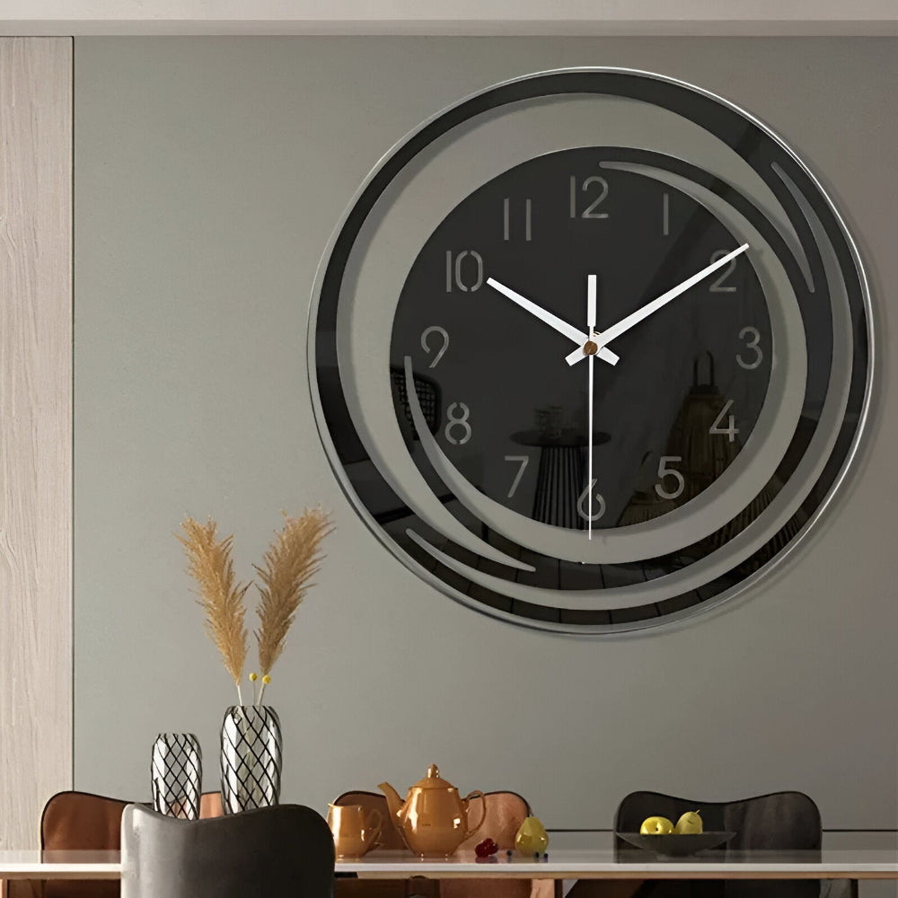 Sorana Modern Black Acrylic Wall Clock - Sleek Scandinavian Design