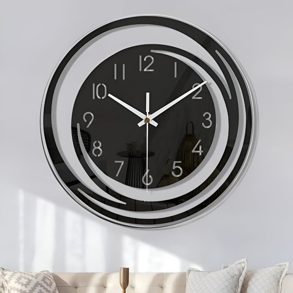 Sorana Modern Black Acrylic Wall Clock - Sleek Scandinavian Design