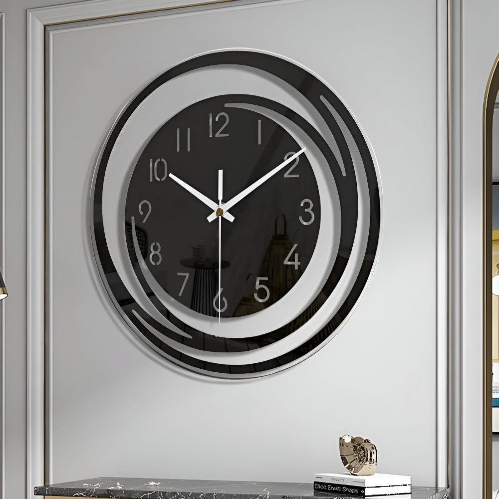 Sorana Modern Black Acrylic Wall Clock - Sleek Scandinavian Design