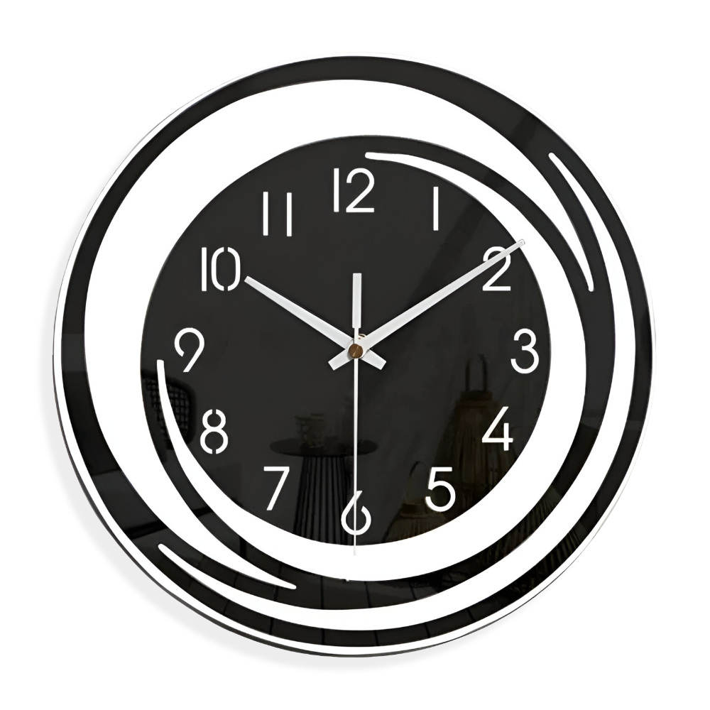 Sorana Modern Black Acrylic Wall Clock - Sleek Scandinavian Design