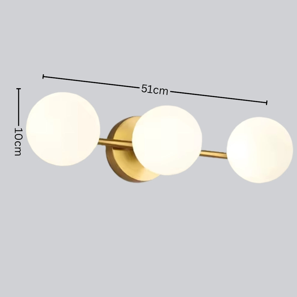 Sleek Nordic Glass Ball Wall Light with Triple-Globe Design
