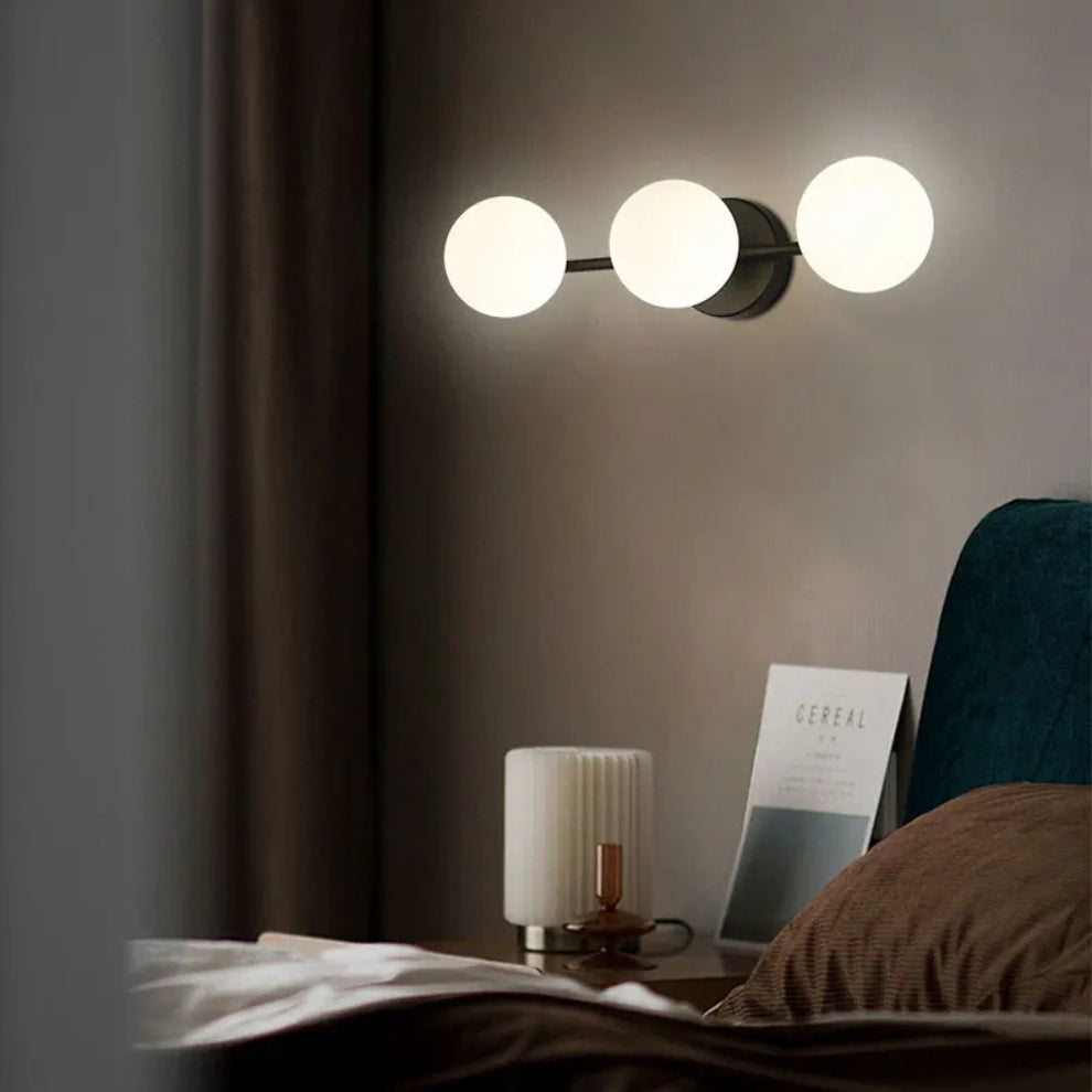 Sleek Nordic Glass Ball Wall Light with Triple-Globe Design
