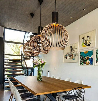 Artisan Wooden Pendant Light — Natural Scandinavian Design for a Warm, Minimal Glow