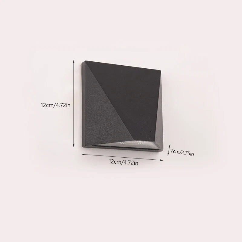 Sleek Black LED Wall Light - 5W Waterproof Aluminium Outdoor Lamp