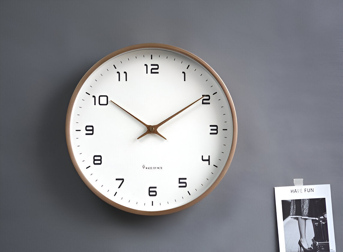 Nordic Wall Clock with a Sleek Minimalist Wood Frame