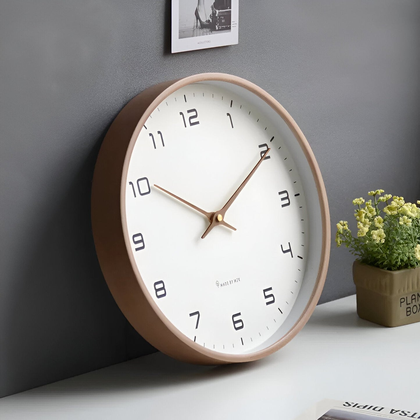 Nordic Wall Clock with a Sleek Minimalist Wood Frame