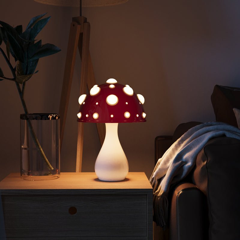 LED Mushroom Table Lamp – Sleek, Modern Amanita-Inspired Lighting