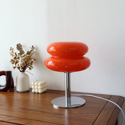 Italian Designer Glass Table Lamp — Sleek Modern-Retro Accent Light for Stylish Interiors