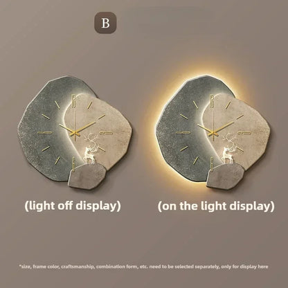 LumoClock - Large Modern Wall Clock with Silent Quartz Movement & Ambient LED Light