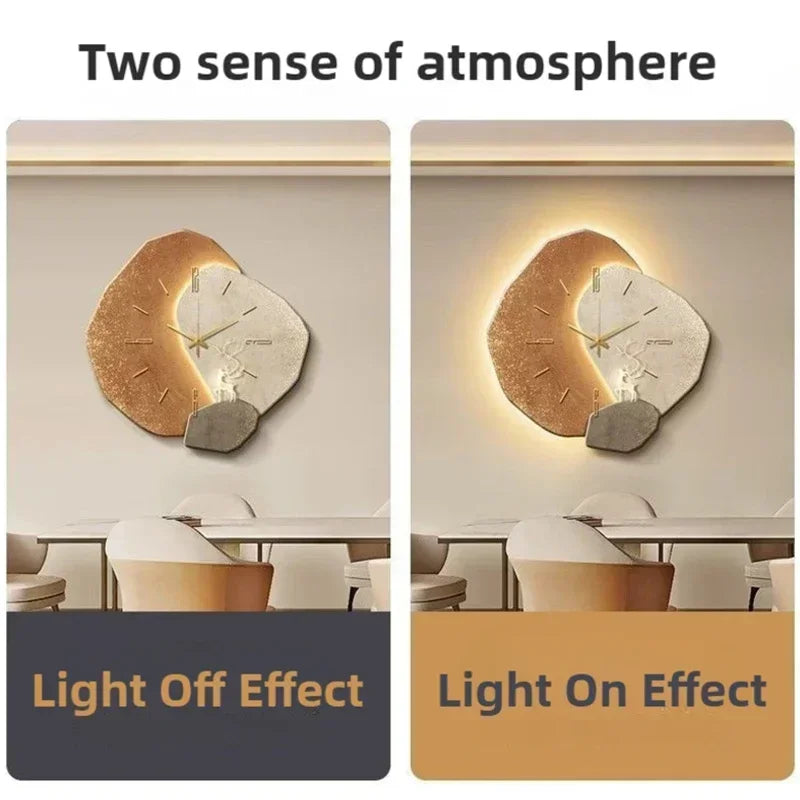 LumoClock - Large Modern Wall Clock with Silent Quartz Movement & Ambient LED Light