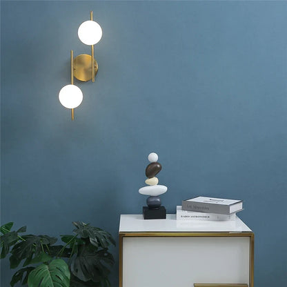 Astra Dual Globe Wall Light — Modern Gold Finish
