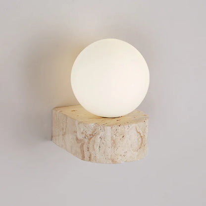Travertine Stone Wall Lamp | Sleek Modern Japanese-Style LED Sconce