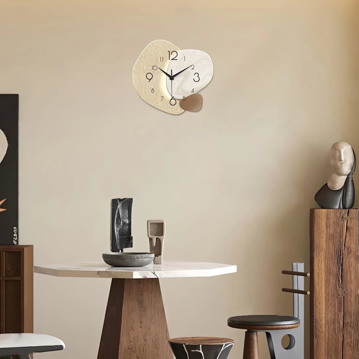 TempoStone Modern Minimalist Wall Clock - Silent Quartz Movement