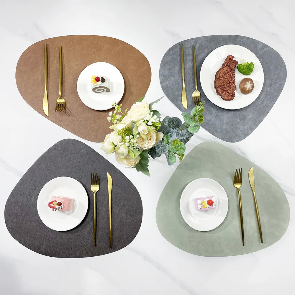 NordicDrop Dual-Sided Faux Leather Placemats — Non-Slip & Heat-Resistant