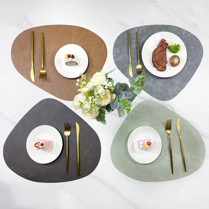 NordicDrop Dual-Sided Faux Leather Placemats — Non-Slip & Heat-Resistant
