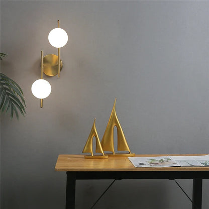 Astra Dual Globe Wall Light — Modern Gold Finish