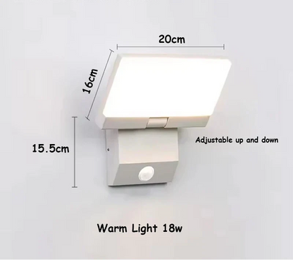 LumiFold Outdoor Wall Light — IP65 Waterproof, Optional Motion Sensor for Safer Exterior Lighting