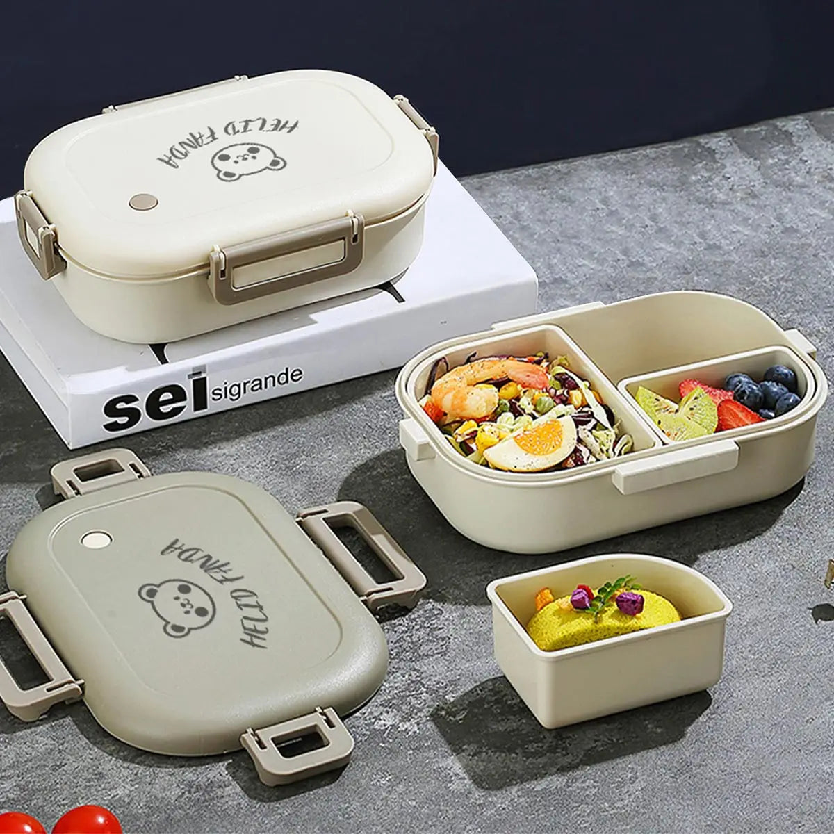 FreshMate Portable Bento Lunch Box — Leak-Proof 3-Compartment Design for On-The-Go Meals