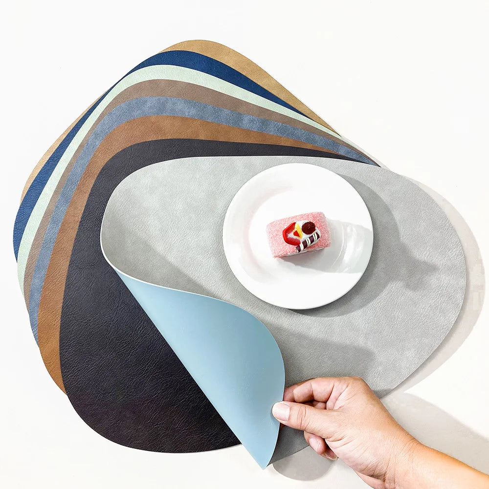 NordicDrop Dual-Sided Faux Leather Placemats — Non-Slip & Heat-Resistant
