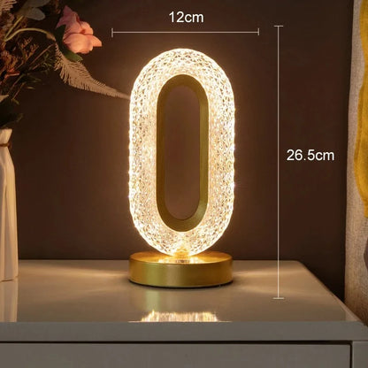 Stellora 3D Crystal LED Night Light with Rechargeable Battery and Touch Dimmer
