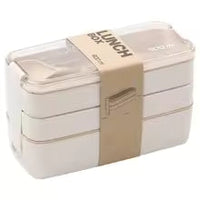 EcoStack 3-Tier Bento Lunch Box – 900 ml, Made with Wheat Straw