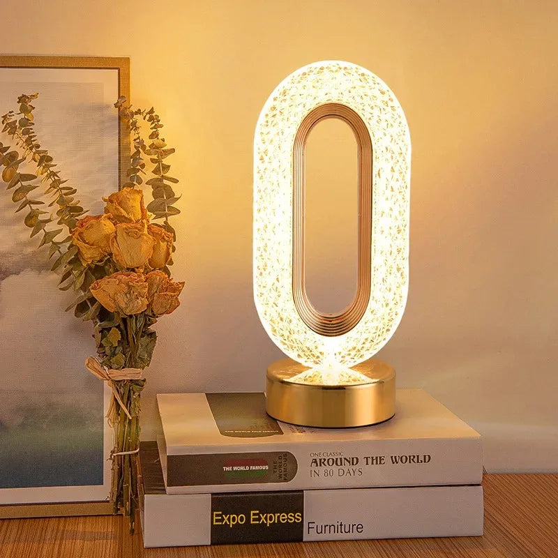 Stellora 3D Crystal LED Night Light with Rechargeable Battery and Touch Dimmer