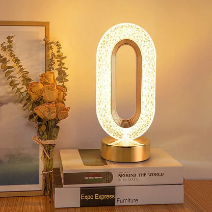Stellora 3D Crystal LED Night Light with Rechargeable Battery and Touch Dimmer