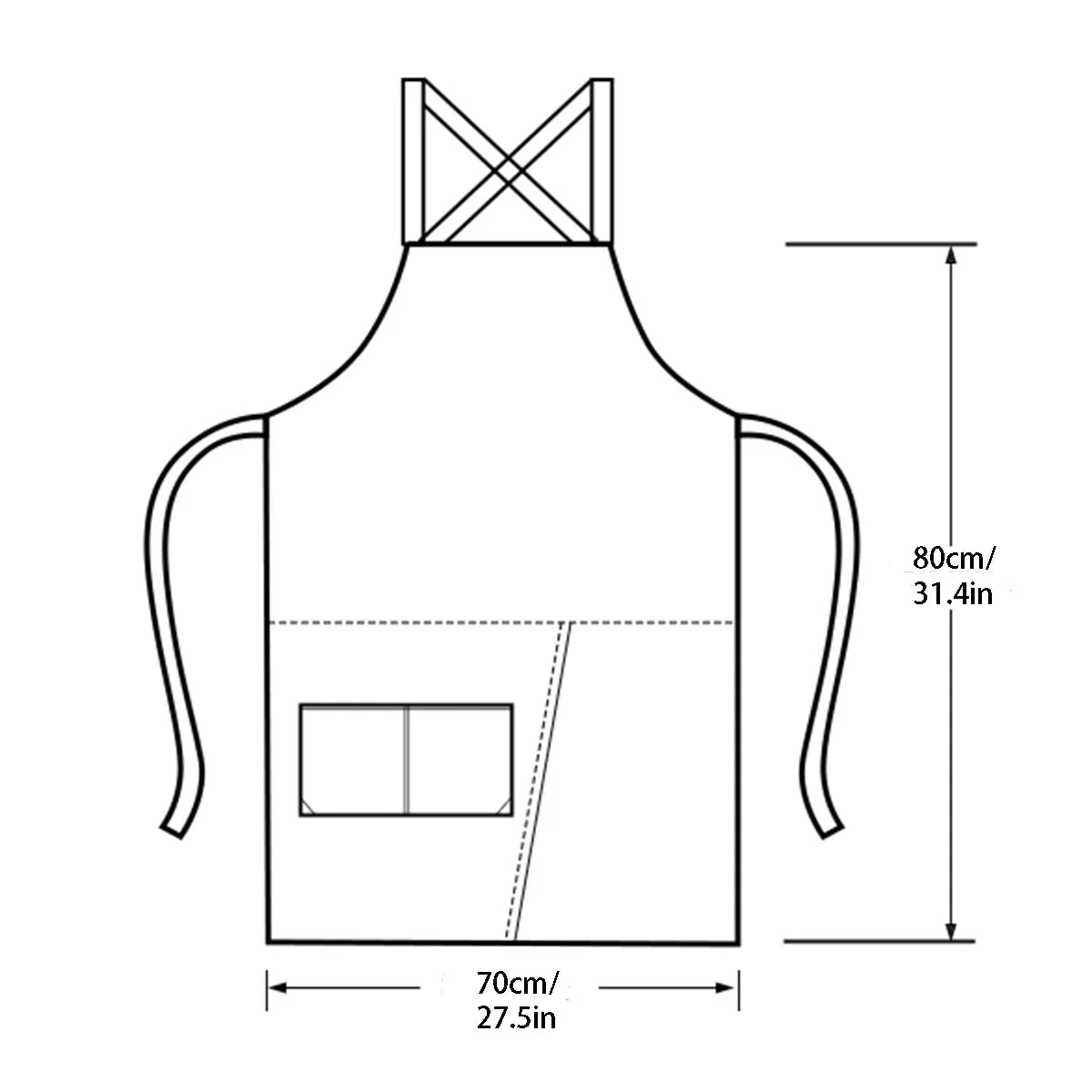 WorkEase Waterproof Canvas Apron with Split-Skirt Design and Handy Pockets