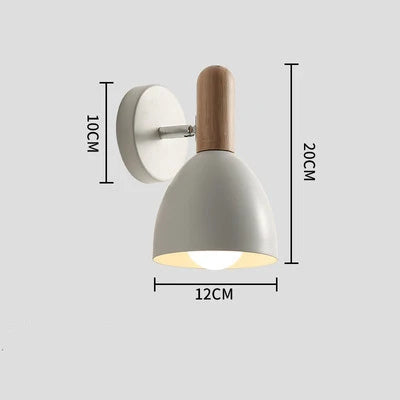 Nordic Wooden Wall Lamp - Adjustable Bedside Reading Light